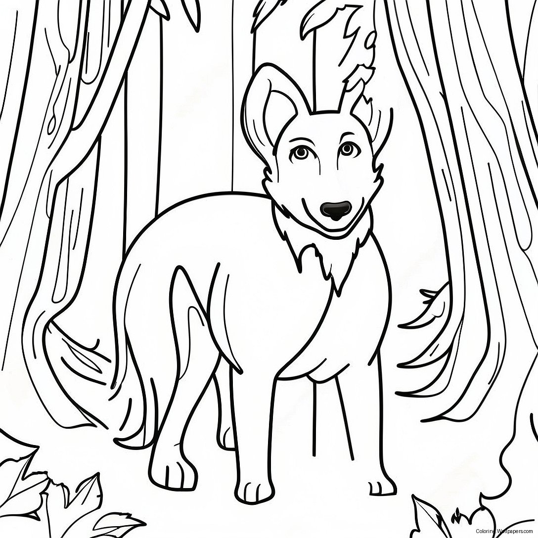 Roxanne Wolf In A Spooky Forest Coloring Page 34664