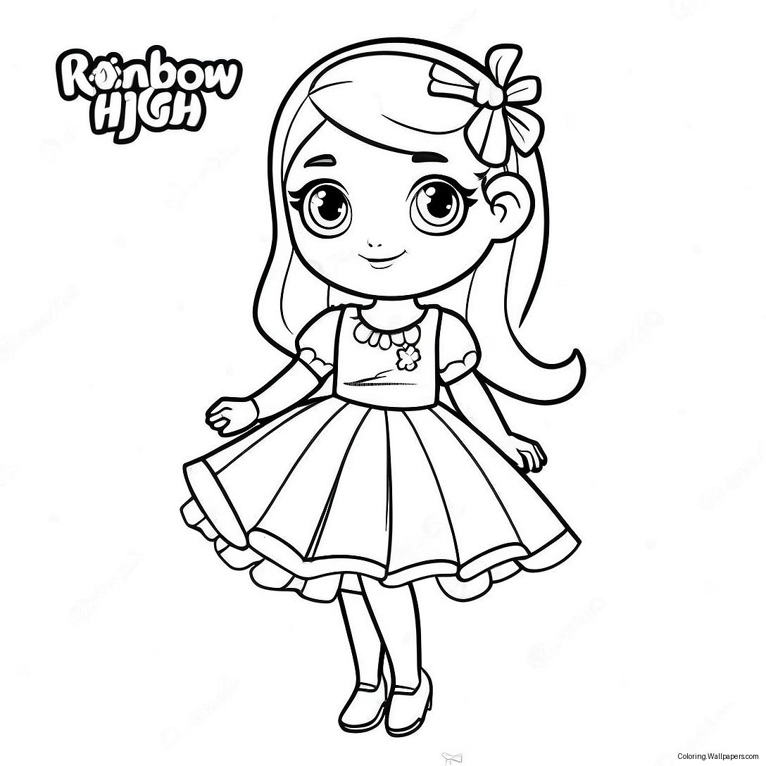 Ruby From Rainbow High With Sparkling Dress Coloring Page 24971