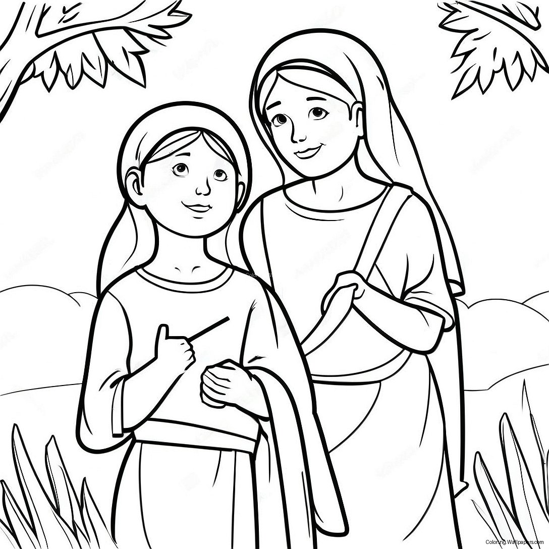 Ruth And Naomi Friendship Coloring Page 19058