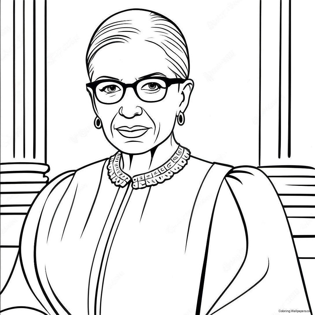 Ruth Bader Ginsburg W Szatach Sędziowskich - Kolorowanka 58649