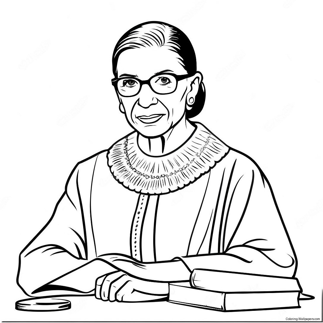 Ruth Bader Ginsburg In Judicial Robes Coloring Page 58652