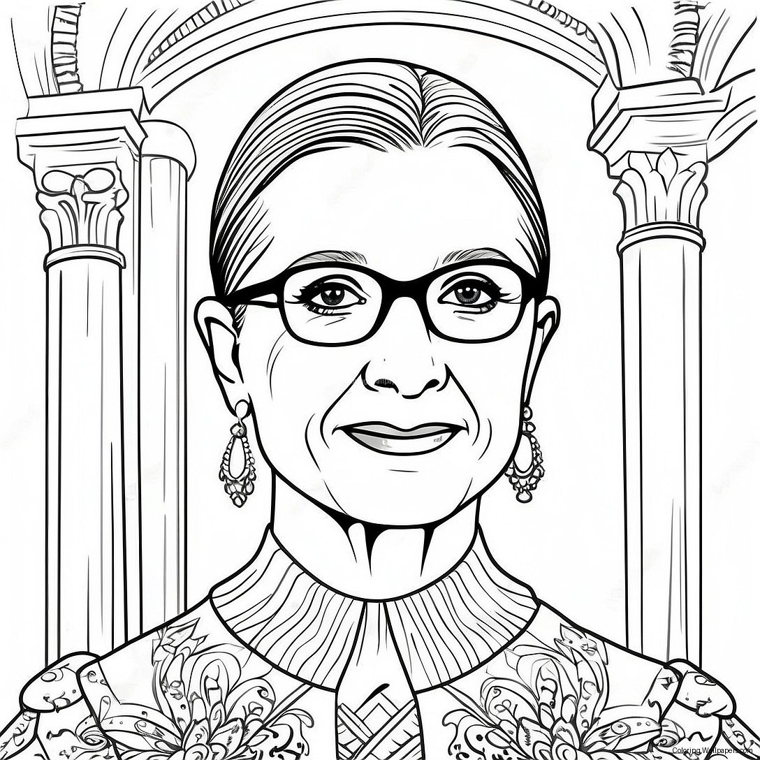 Ruth Bader Ginsburg Portrait Coloring Page 58646