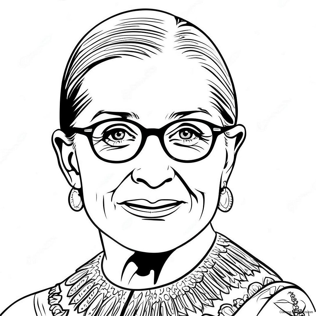 Pagina De Colorat Cu Portretul Lui Ruth Bader Ginsburg 58648