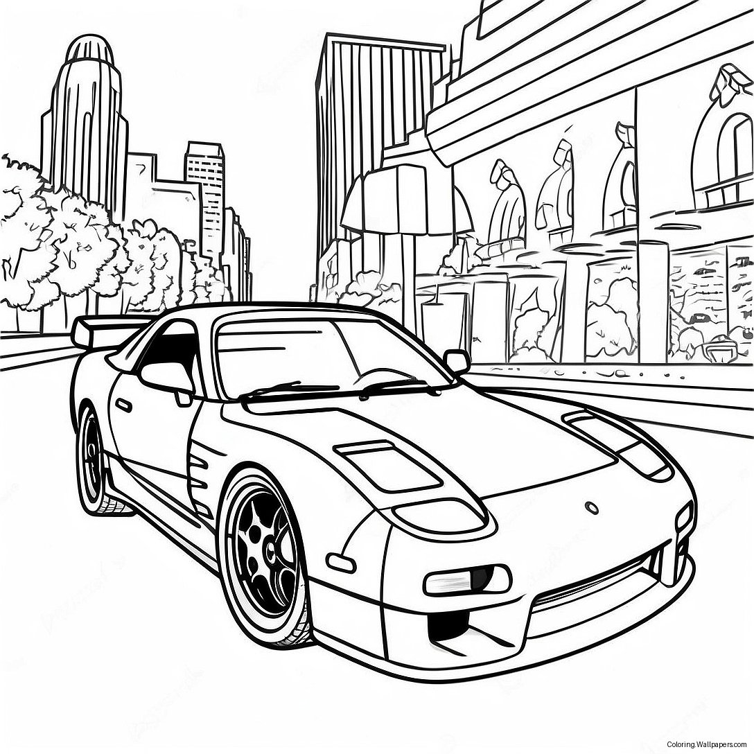 Rx7スポーツカーのぬりえページ 51229