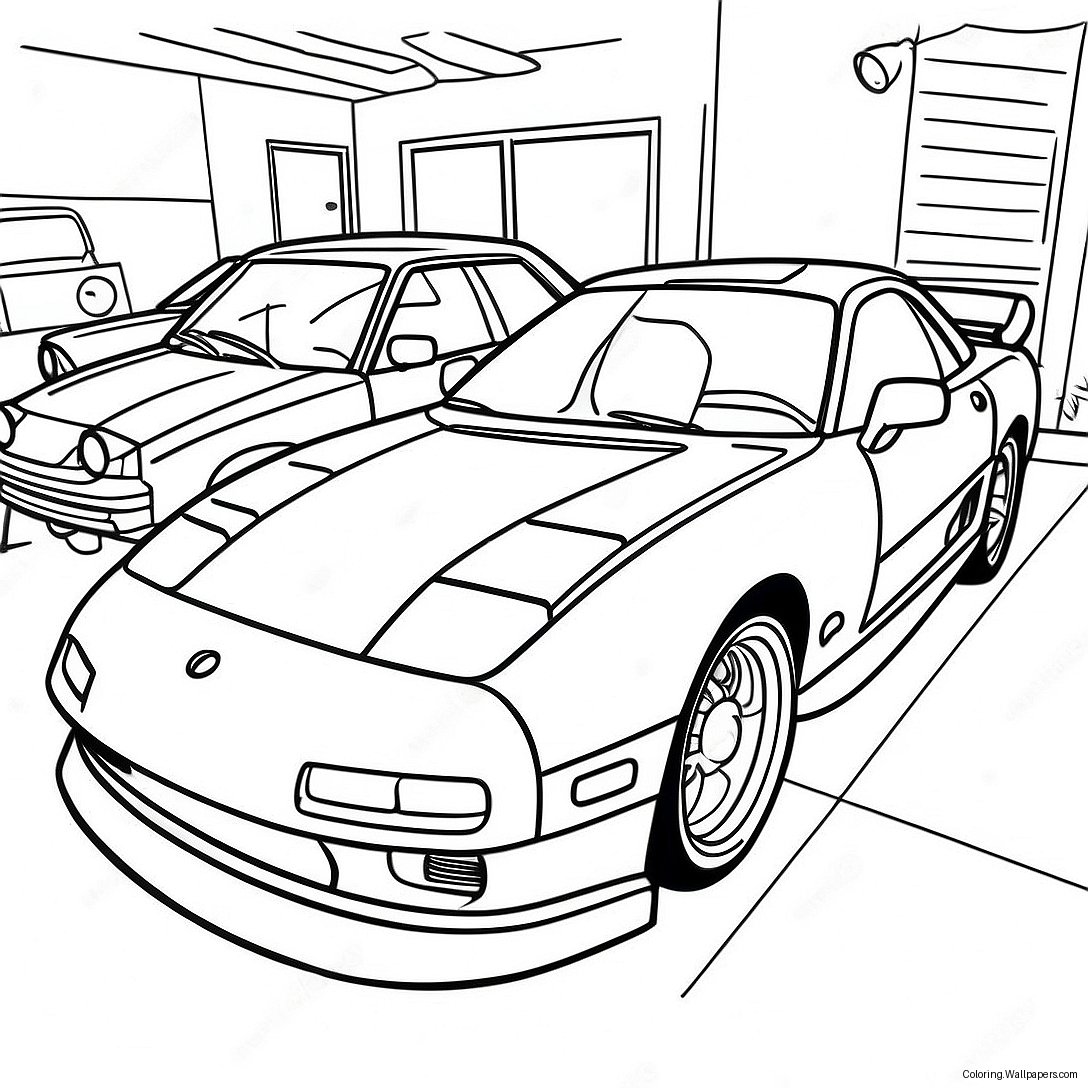 Rx7スポーツカーのぬりえページ 51230