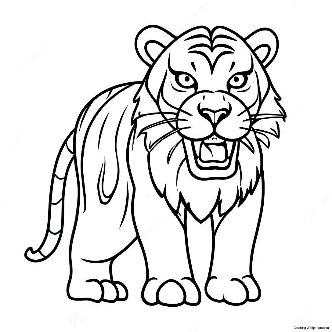 Saber Tooth Tiger Coloring Page 22382