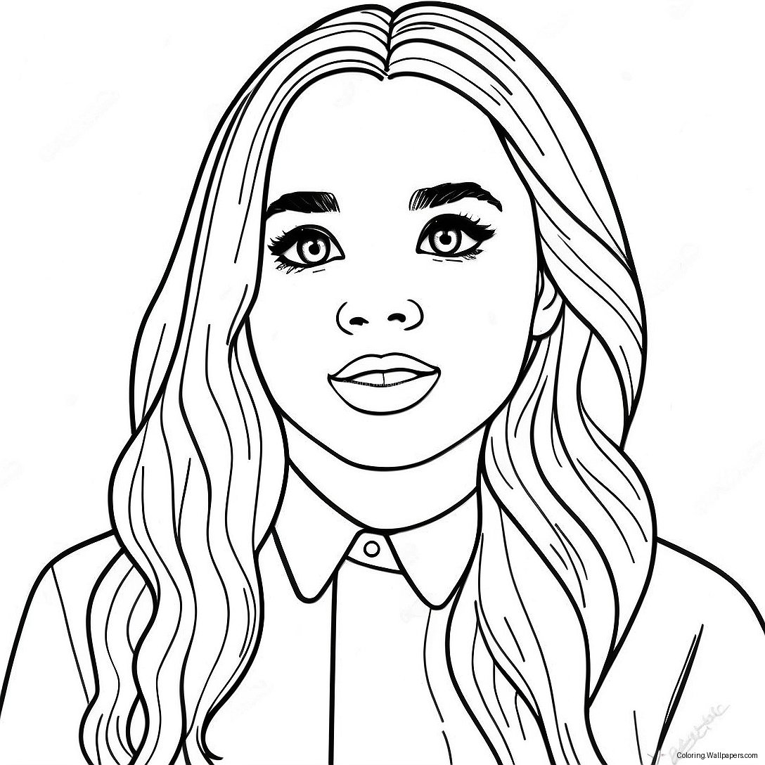 Sabrina Carpenter Singing Coloring Page 32097