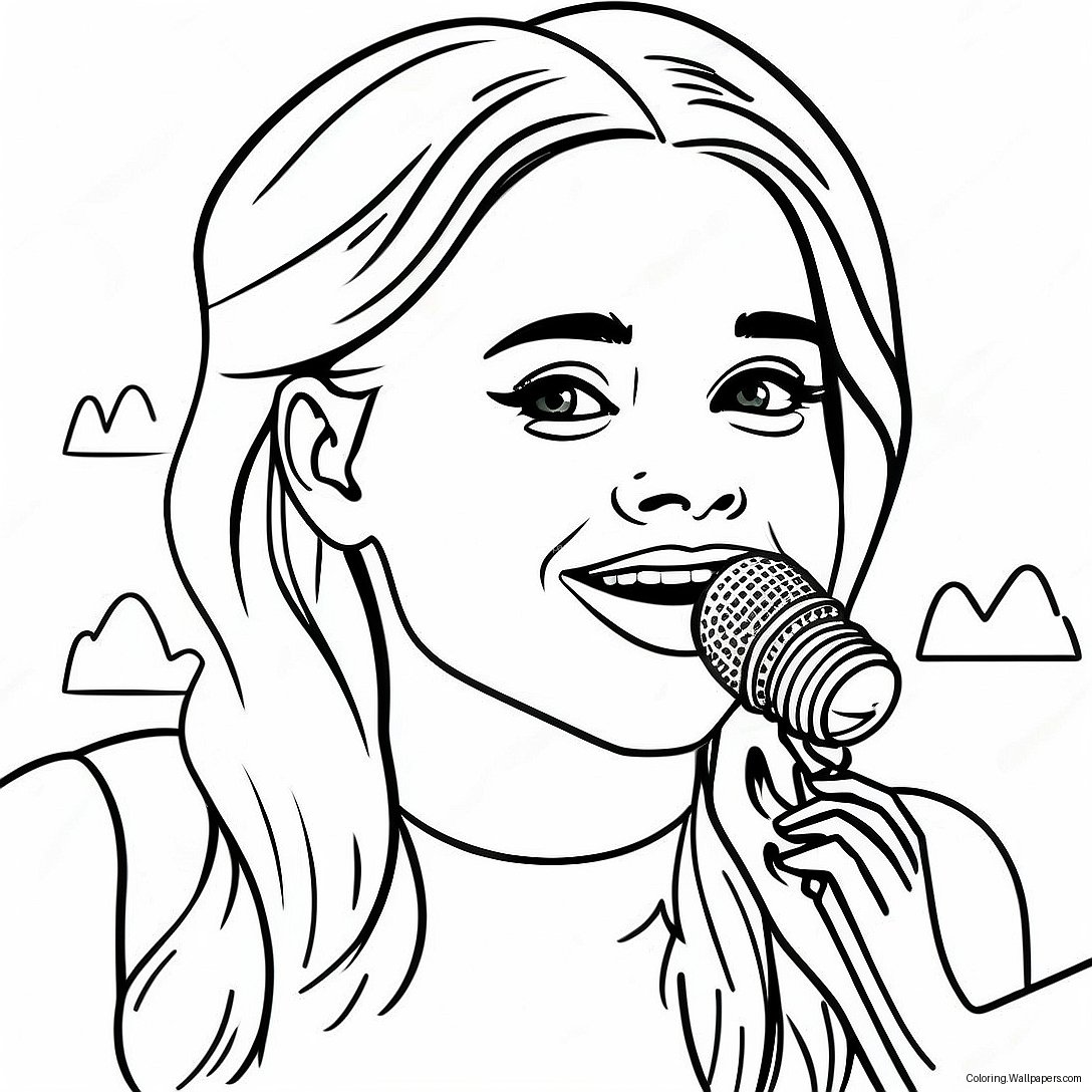 Sabrina Carpenter Singing Coloring Page 32100