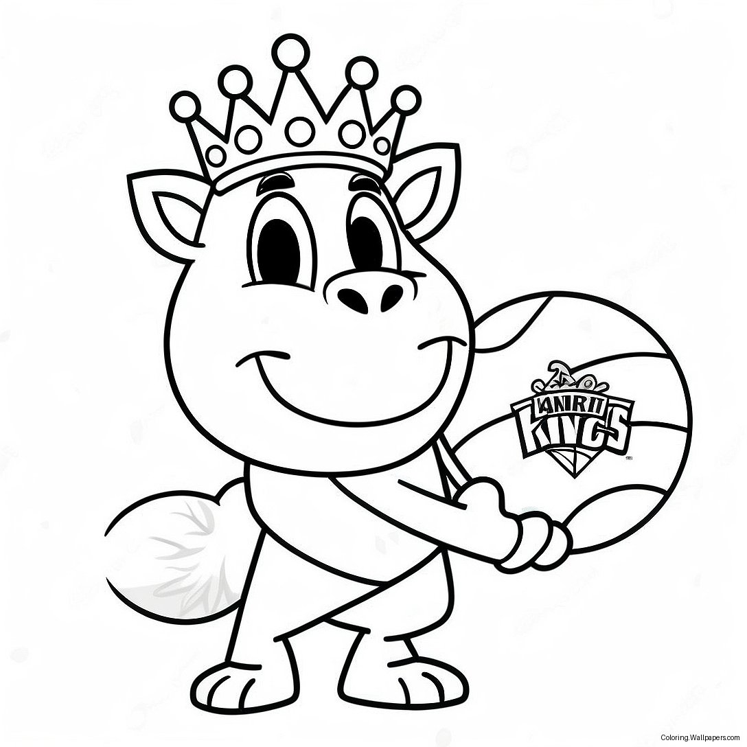 Pagina De Colorat Cu Mascota Sacramento Kings 26821