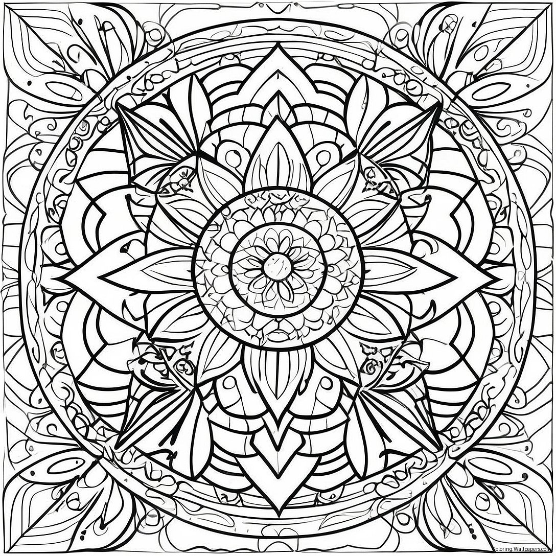 Sacred Geometry Mandala Coloring Page 31086