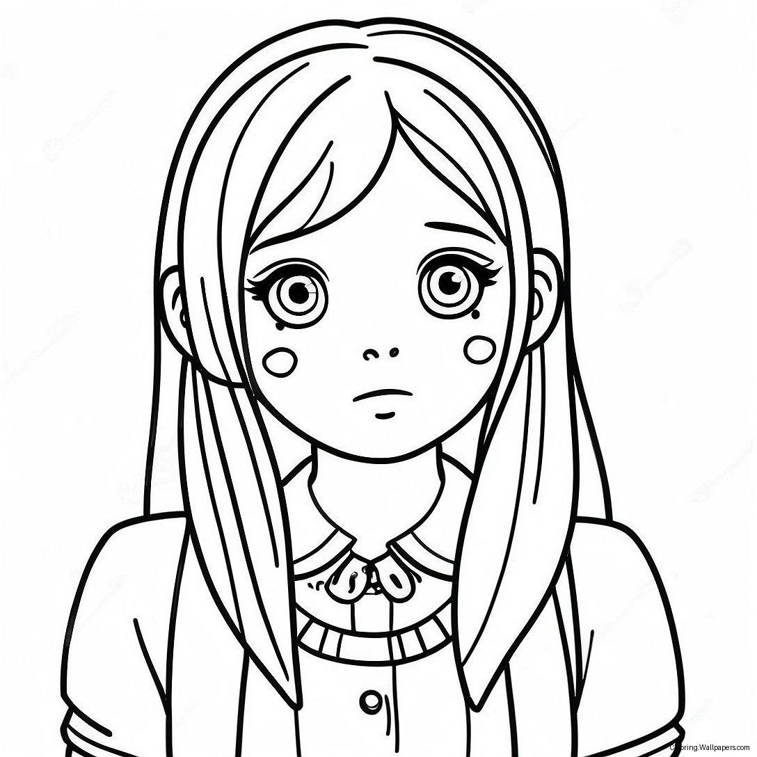 Sad Anime Girl With Tears Coloring Page 34680