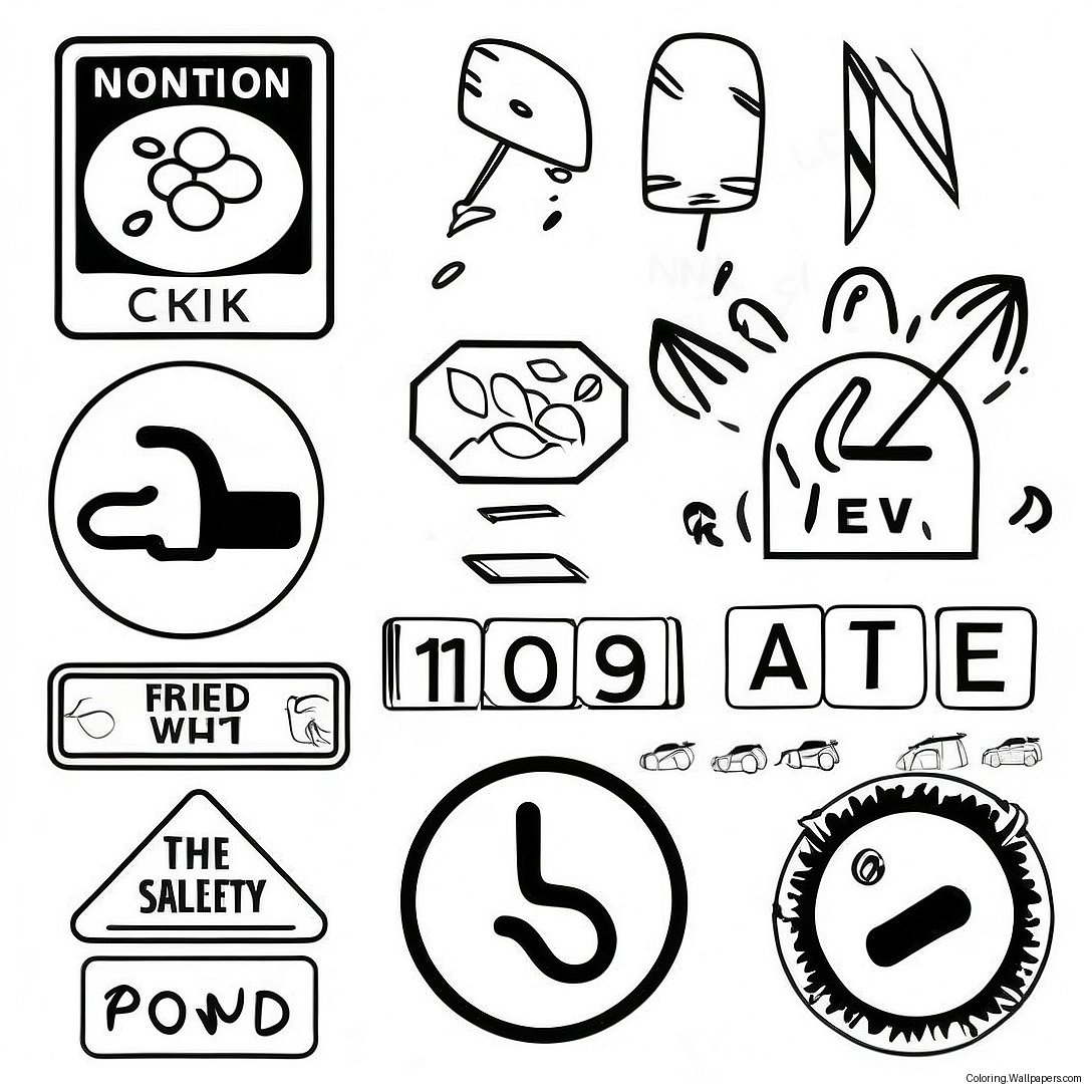 Safety Signs Coloring Page 58600