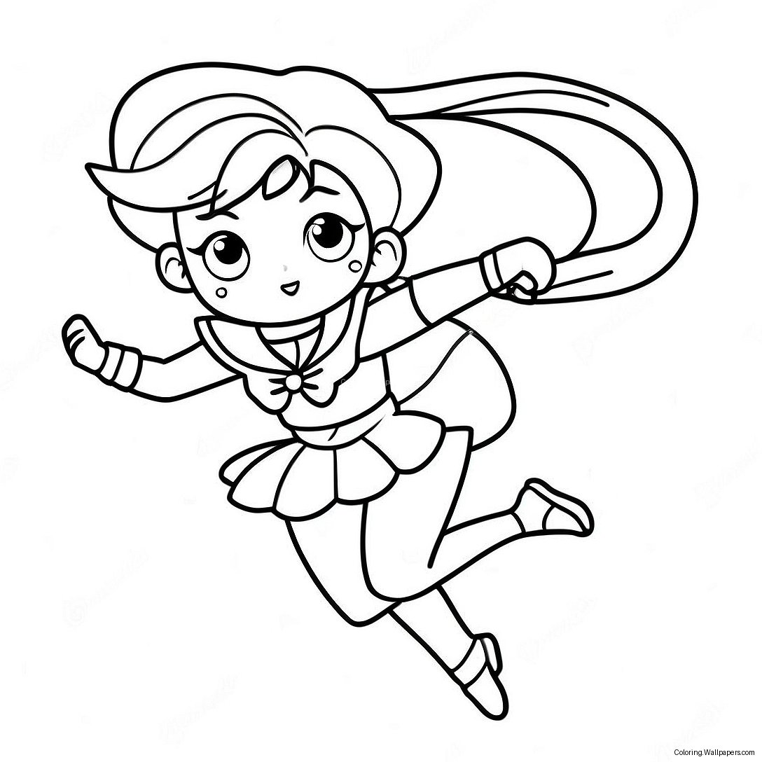 Página Para Colorear De Sailor Jupiter En Una Pose Dinámica 49082