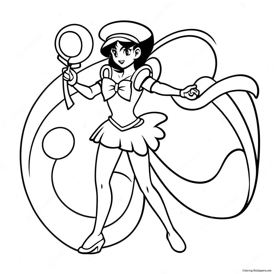 Sailor Pluto In Elegante Houding Kleurplaat 45144