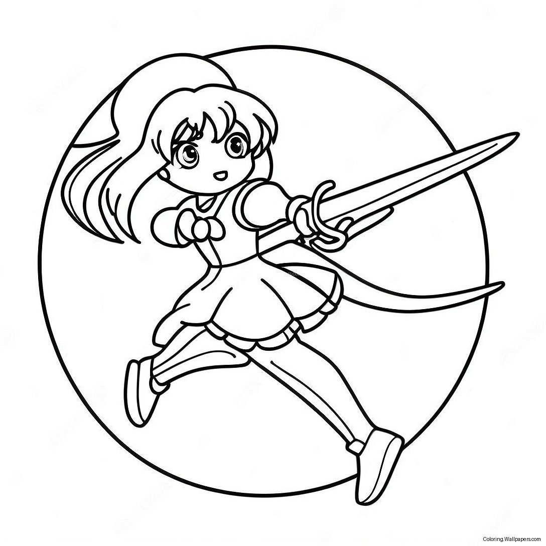 Sailor Saturn In Action Coloring Page 37345