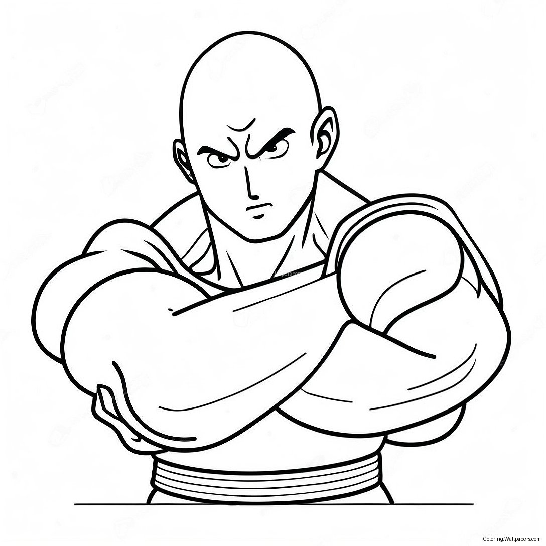 Página Para Colorear De Saitama En Acción 7460