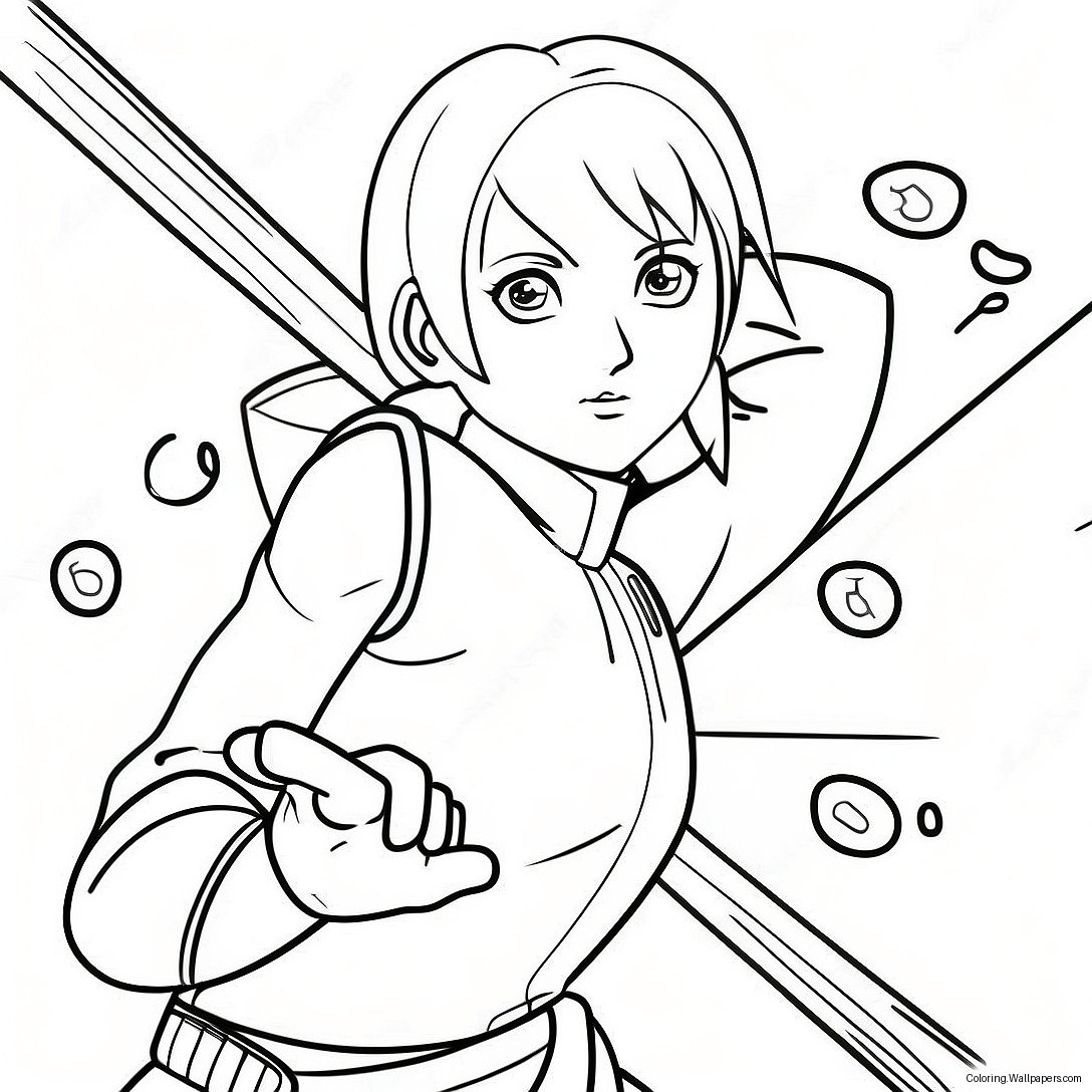 Sakura Haruno In Battle Coloring Page 18848