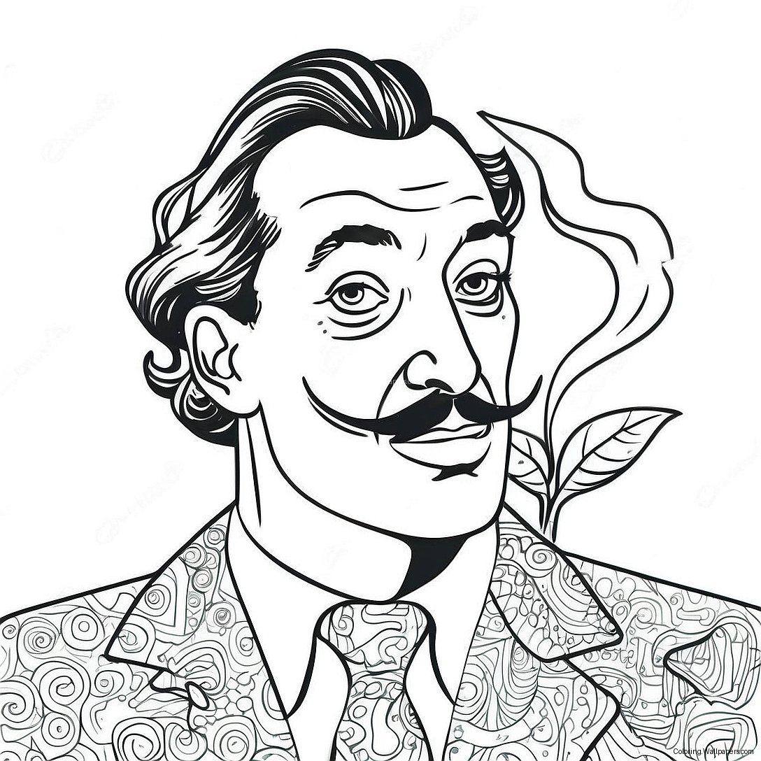 Salvador Dali Surrealist Artwork Coloring Page 52832