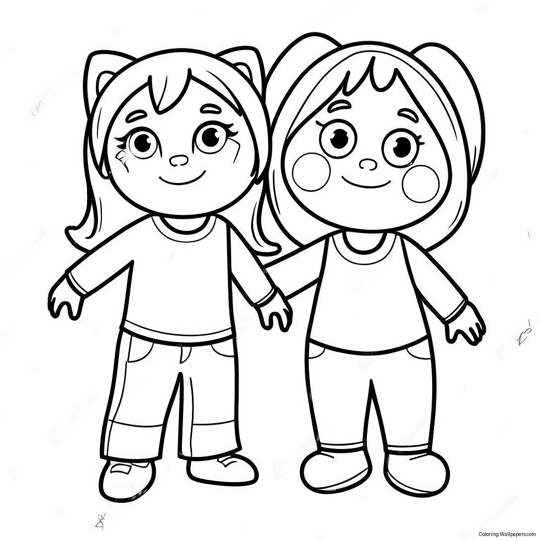 Sam And Cat Having Fun Coloring Page 28927