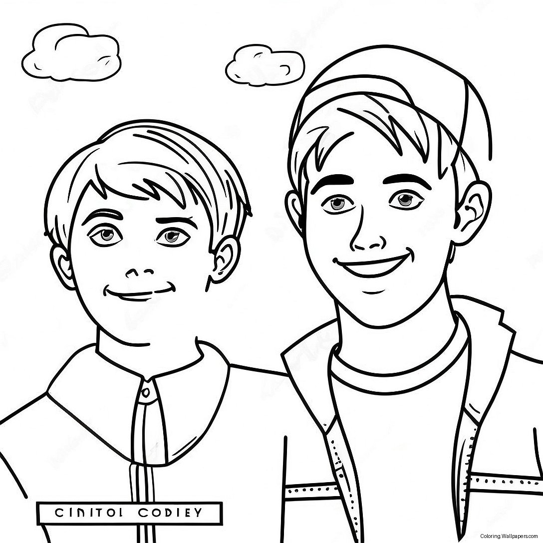 Sam And Colby Adventure Coloring Page 18493