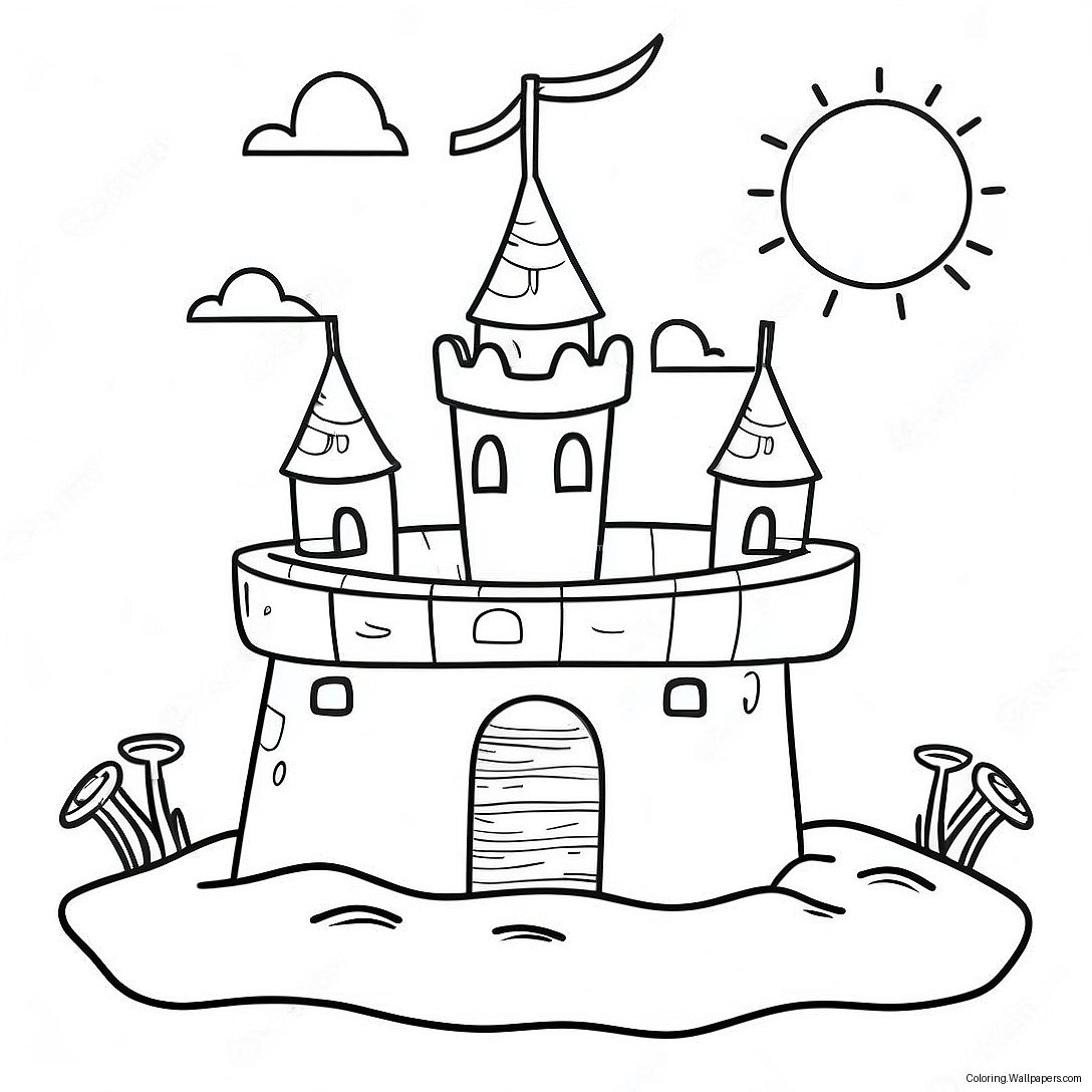 Sand Castle Coloring Page 10740