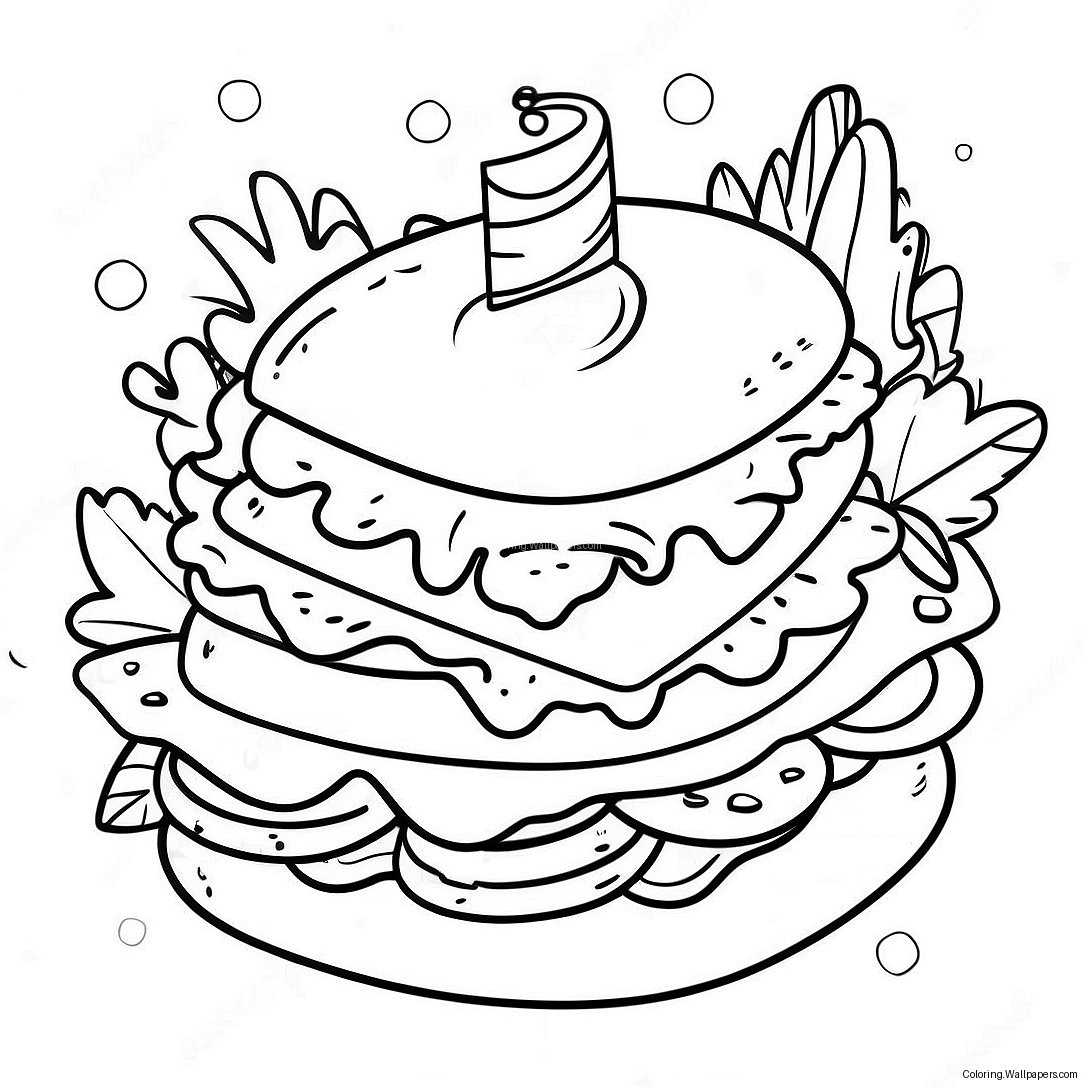 Sandwich Coloring Page 22701