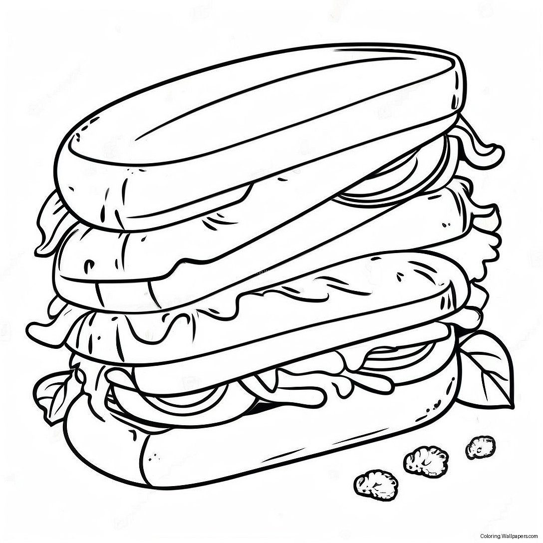 Sandwich Coloring Page 22702