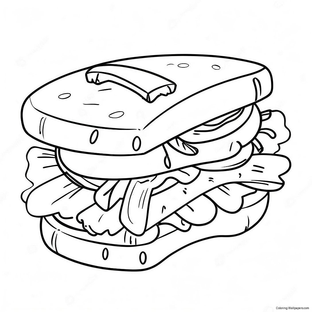 Página Para Colorear De Un Sándwich 22703