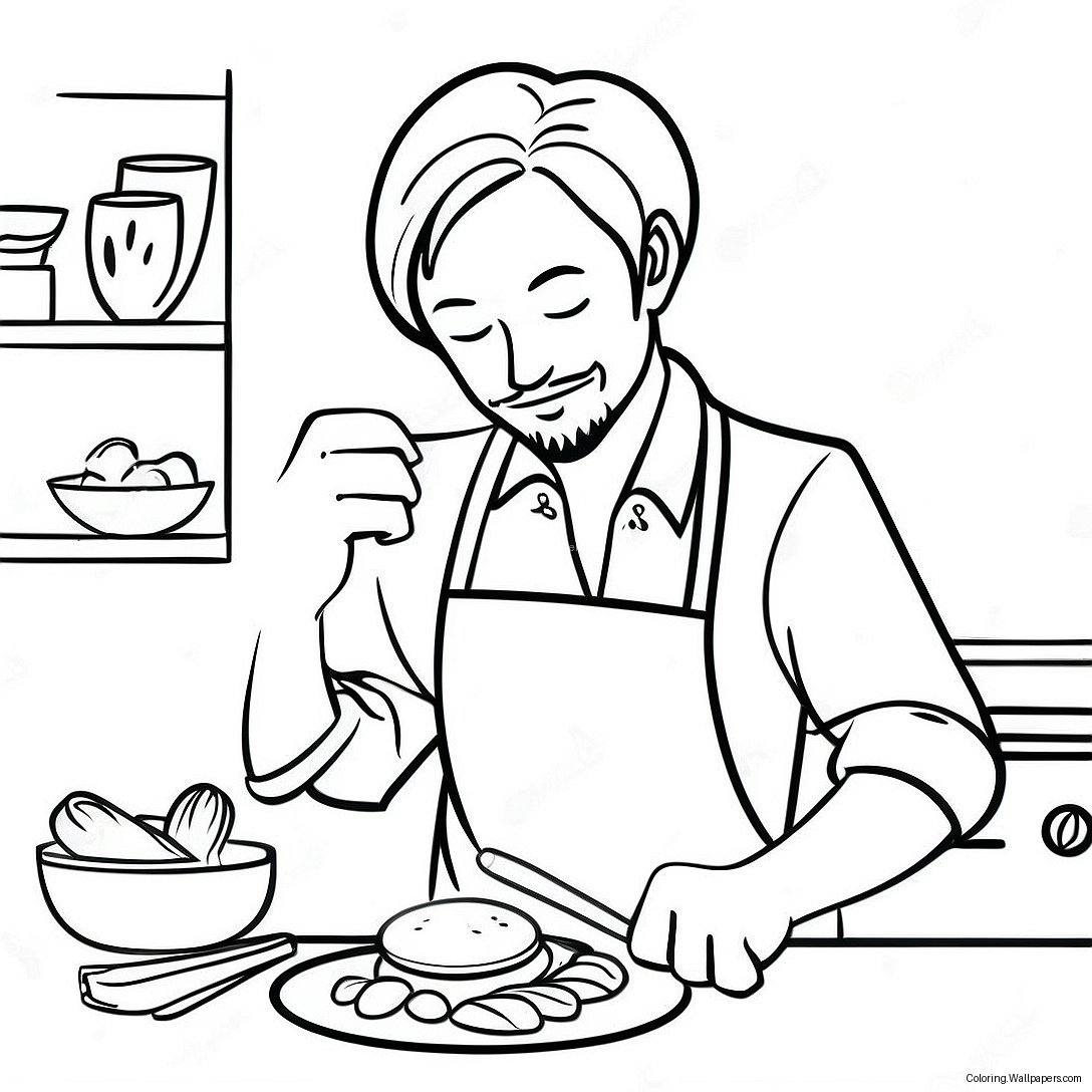 Sanji Cooking Delicious Meals Coloring Page 17402