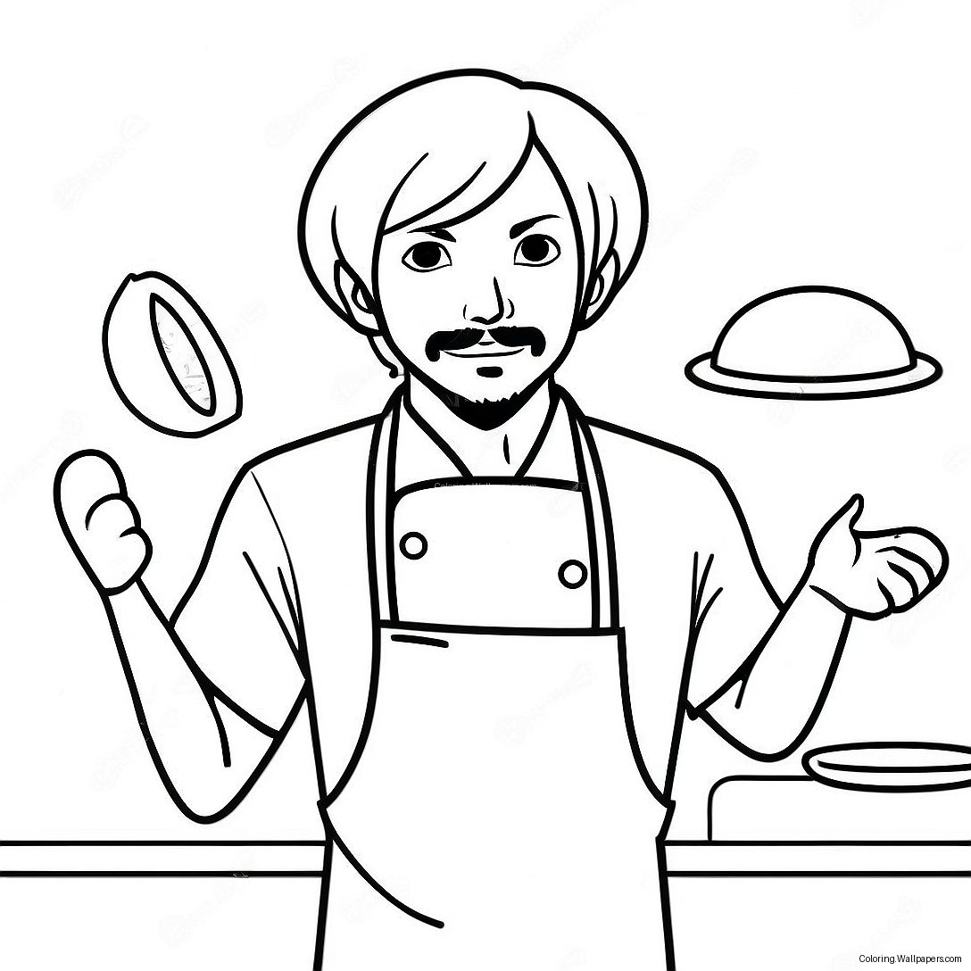 Sanji In Stylish Chef Outfit Coloring Page 17411