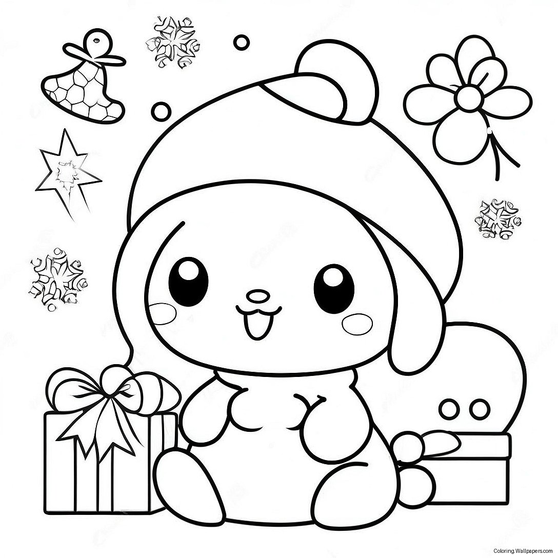 Sanrio Christmas Characters Coloring Page 9865