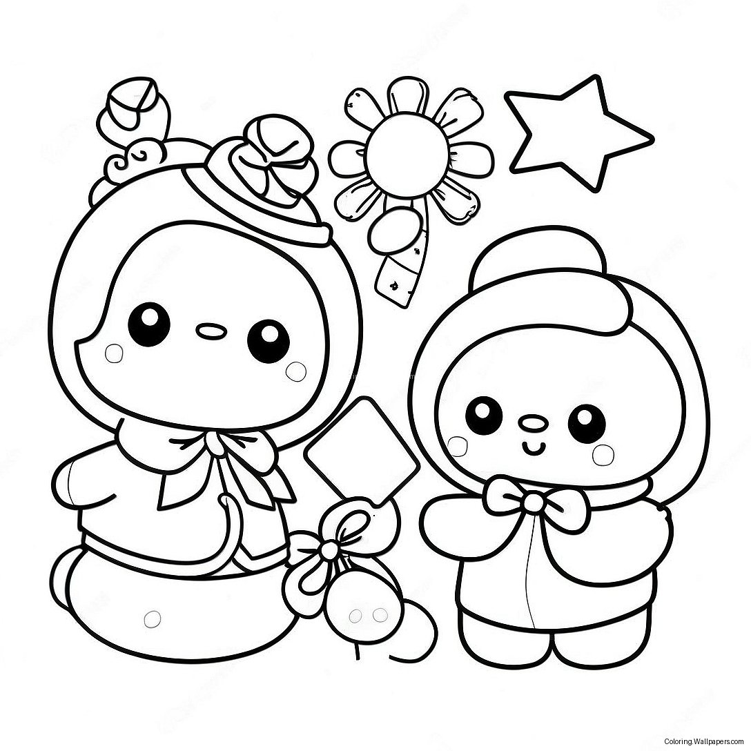 Sanrio Christmas Characters Coloring Page 9866