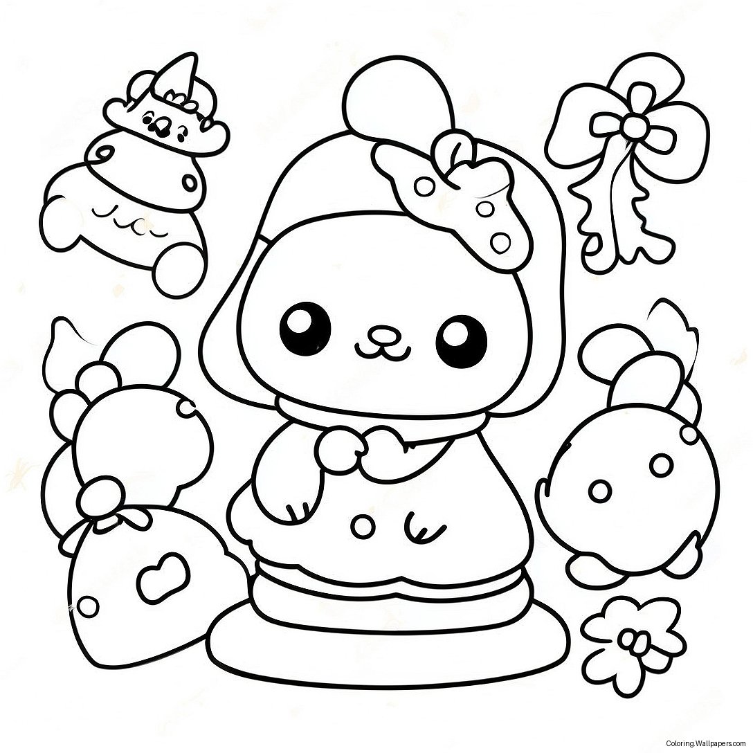 Sanrio Christmas Characters Coloring Page 9868