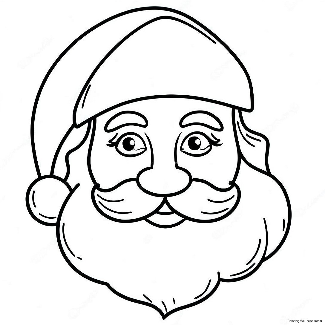 Santa Face Coloring Page 38111