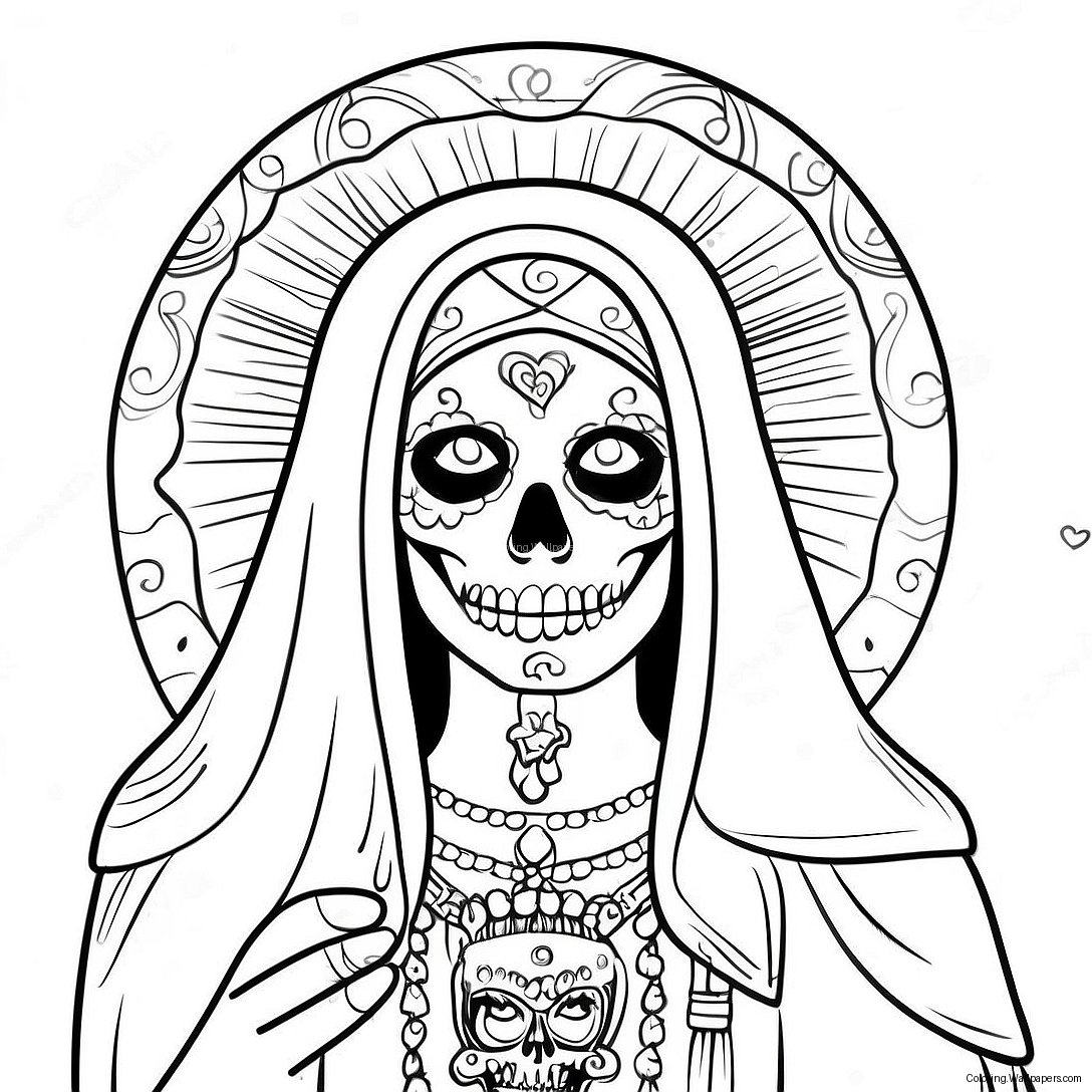 Santa Muerte Kleurplaat 36143