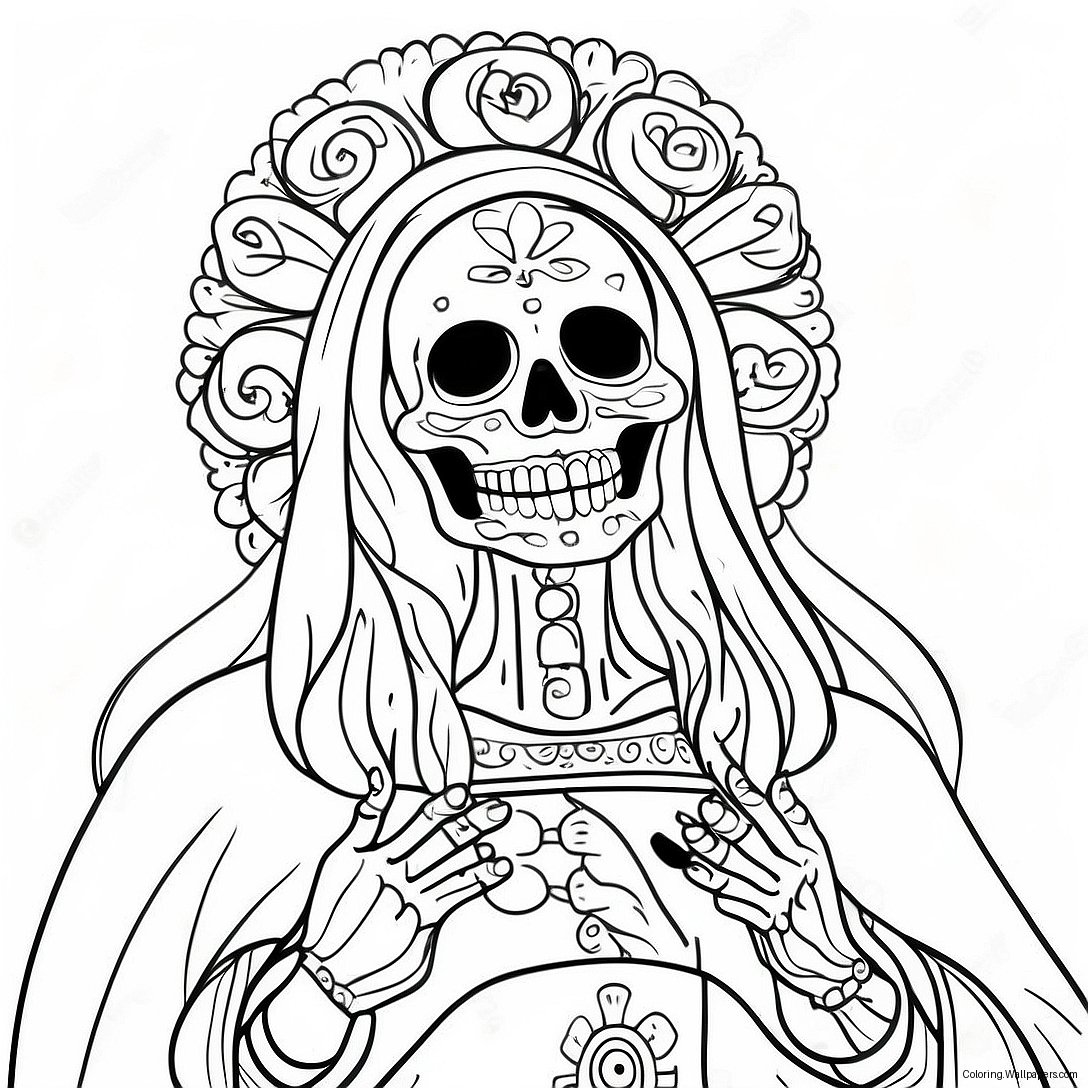 Santa Muerte Kleurplaat 36144