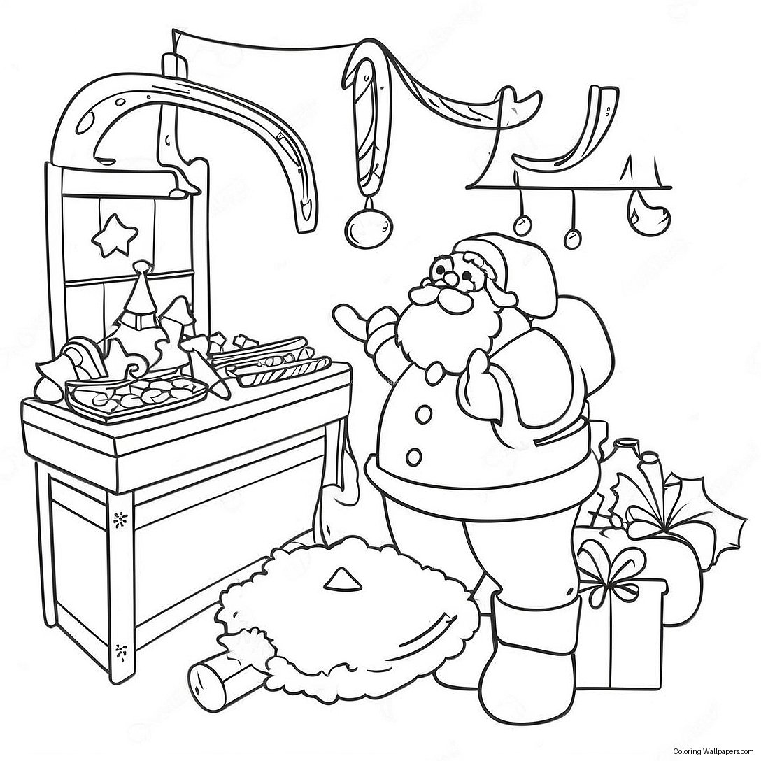 Santa's Workshop Coloring Page 14565