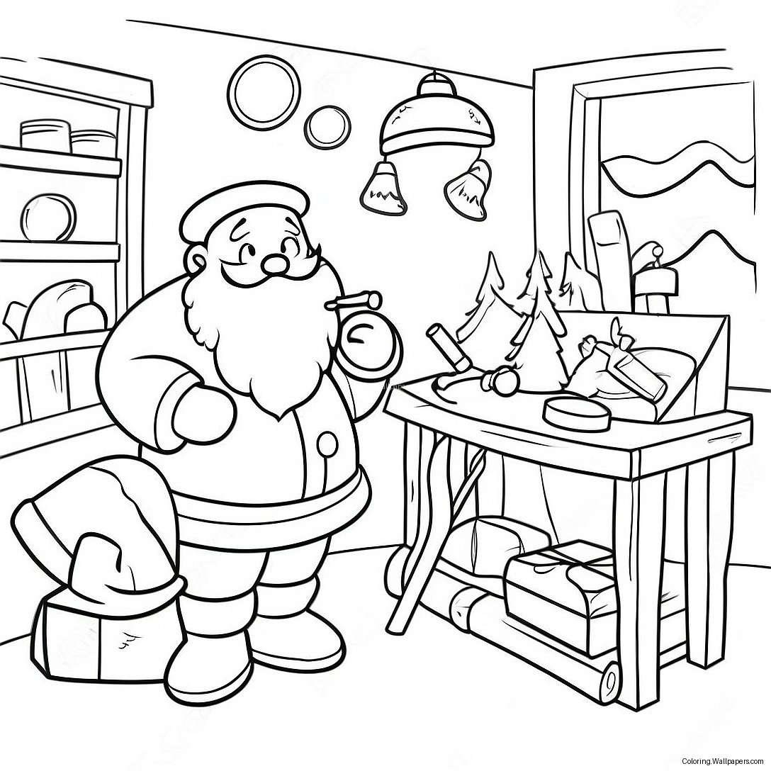 Santa's Workshop Coloring Page 14567