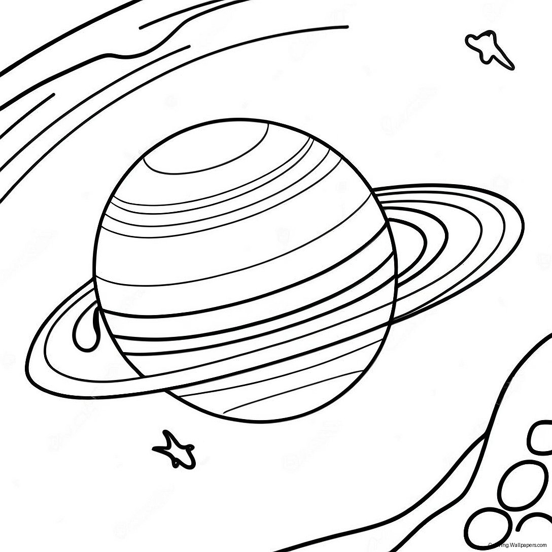 Saturn Planet Coloring Page 17923