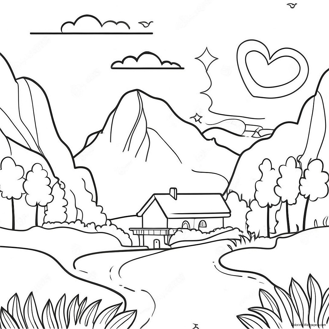 Scandinavian Landscape Coloring Page 55854