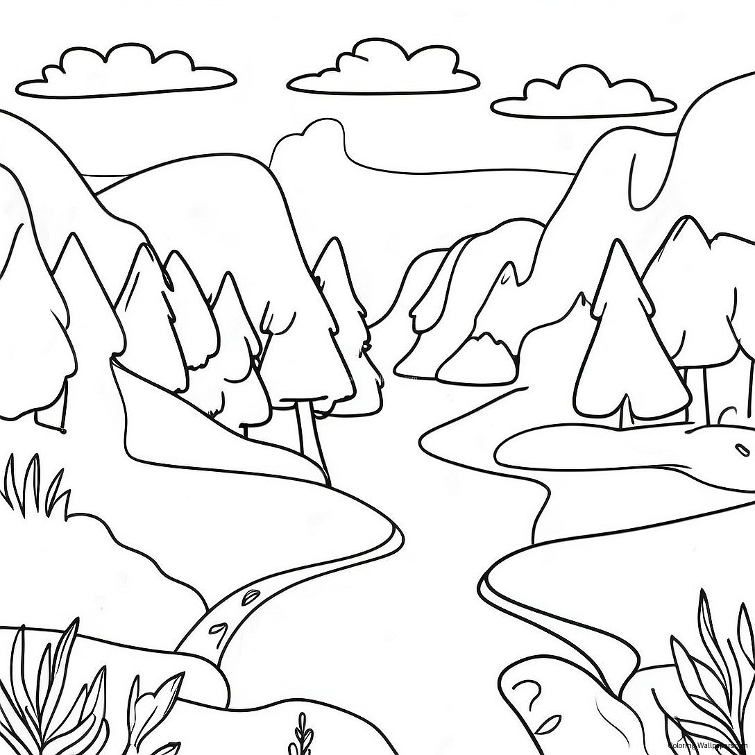 Page À Colorier De Paysage Scandinave 55856