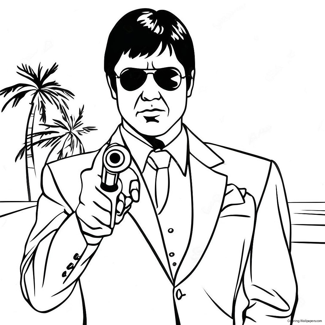 Posterul Filmului Scarface Pagina De Colorat 27305