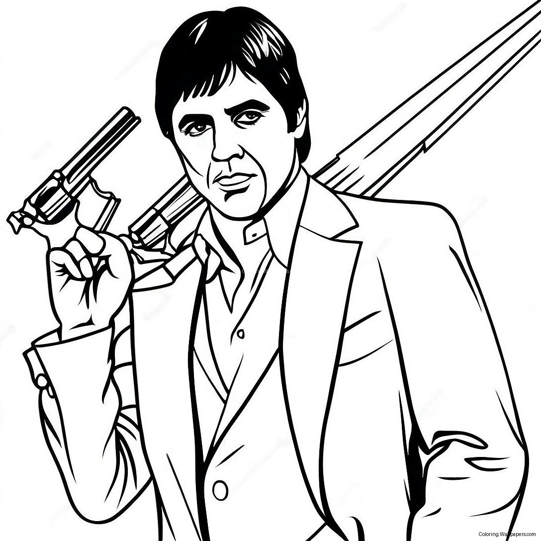 Página Para Colorear Del Cartel De Scarface 27306