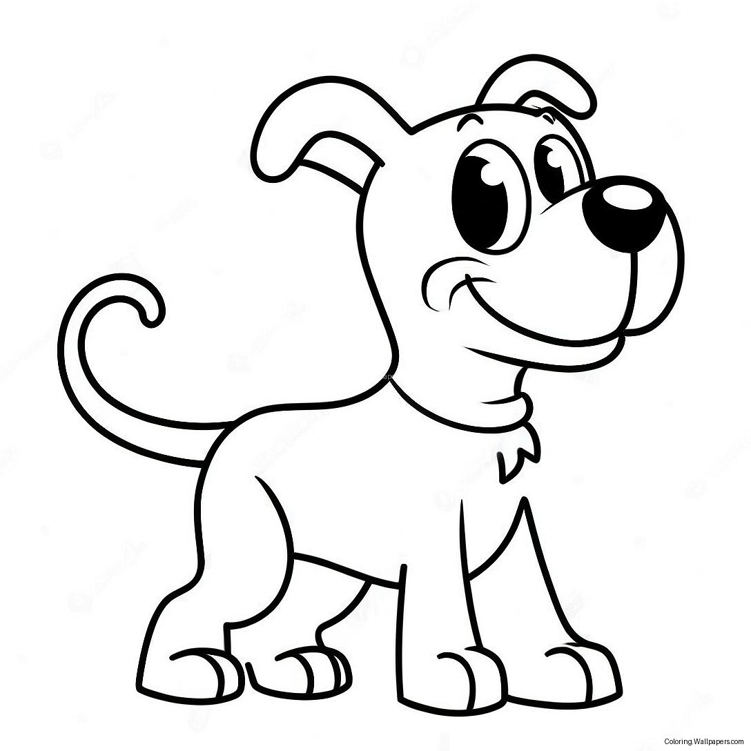 Página Para Colorir De Cão De Desenho Animado Assustador 28478