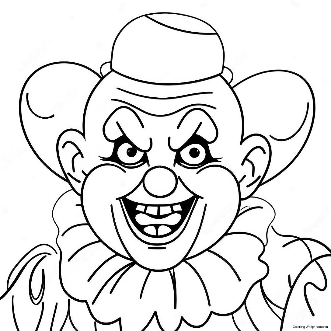 Scary Clown Coloring Page 27413