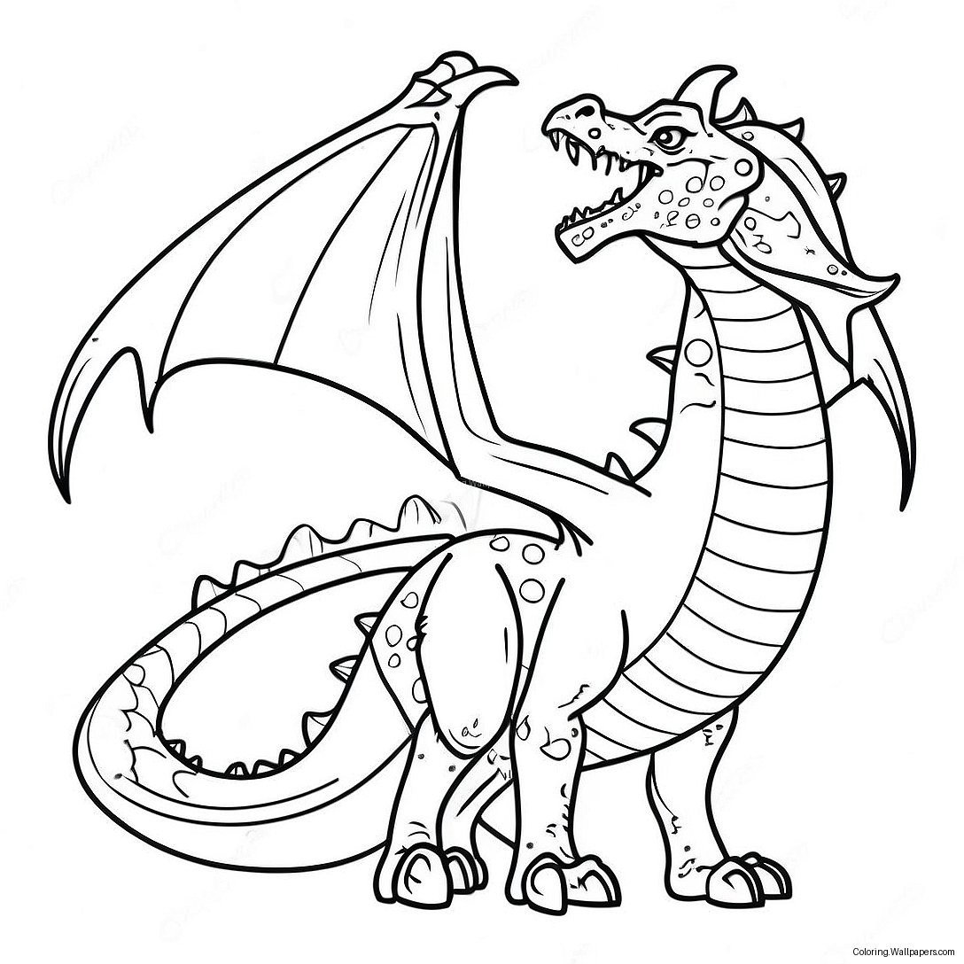 Scary Realistic Dragon Coloring Page 3803