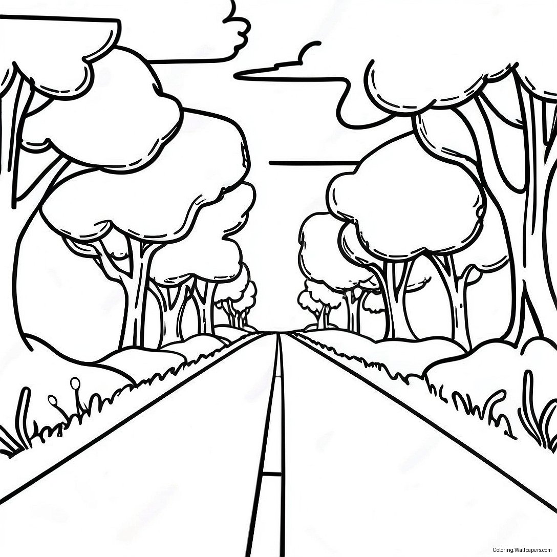 Scenic Blank Road Coloring Page 57069