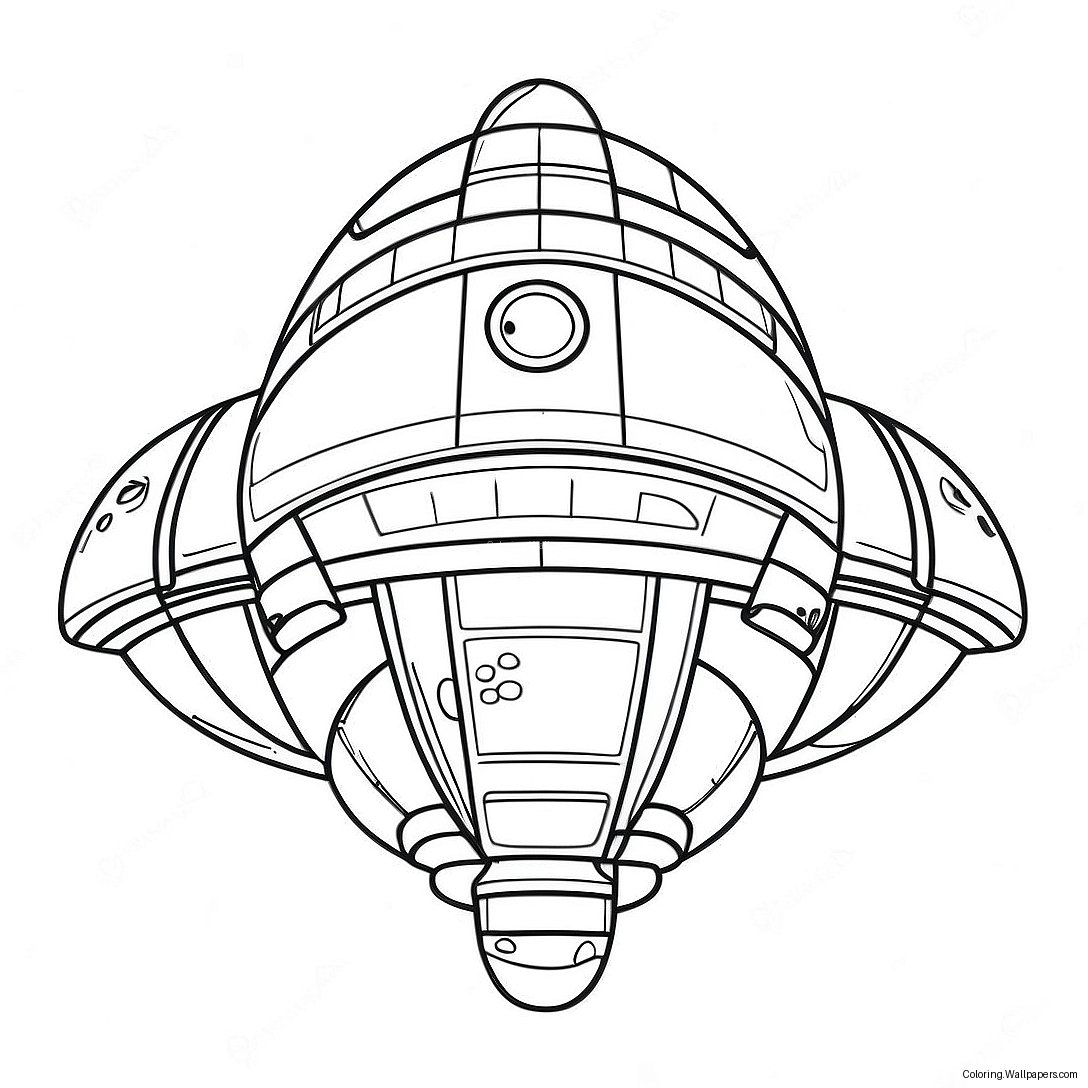 Pagini De Colorat Cu Nava Spațială De Science Fiction 53086