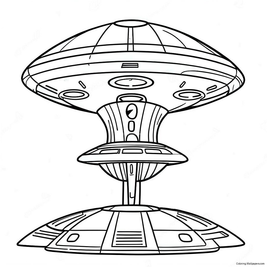 Pagina Da Colorare Della Nave Spaziale Di Fantascienza 53088