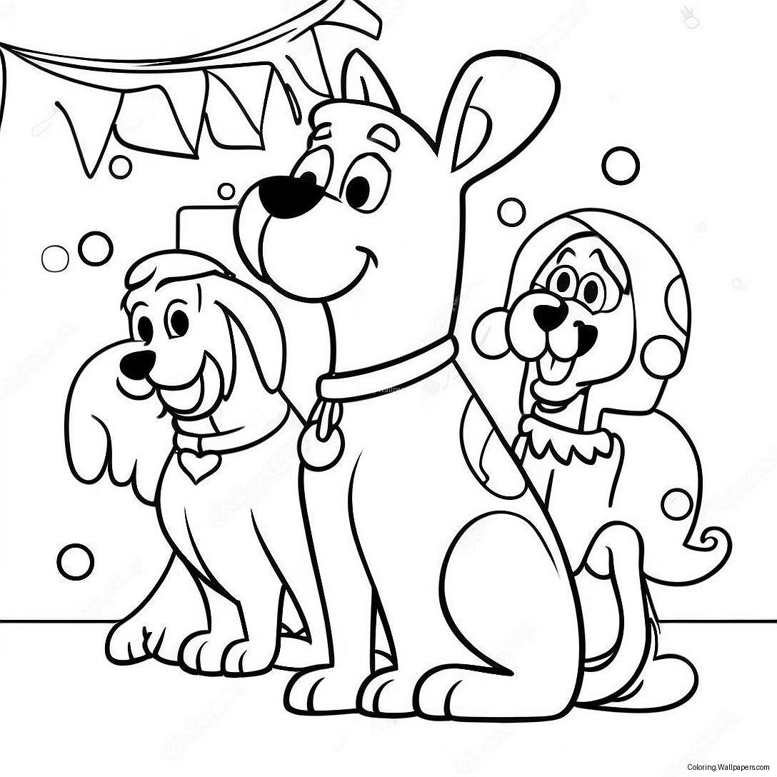 Página Para Colorir Da Cena Festiva Do Scooby Doo 21096